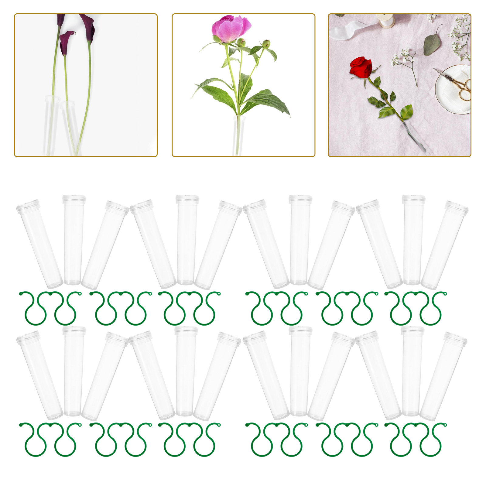 Nutrition & Fitness Hub - 1Set Floral Water Tubes Fresh Flower