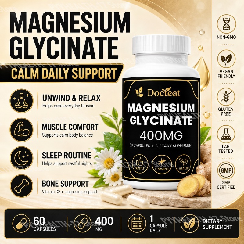 Magnesium Glycinate Capsule - Docteat Magnesium Glycinate 400mg Capsules for