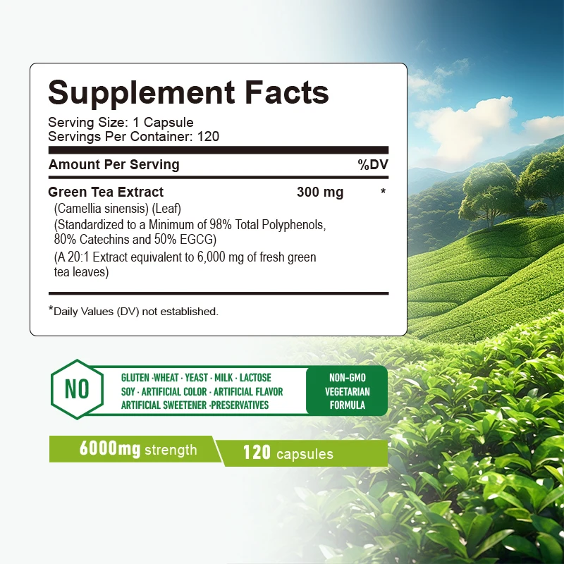 Green Tea Capsules - Boosts Me - Green Tea Extract Fat recension och pris