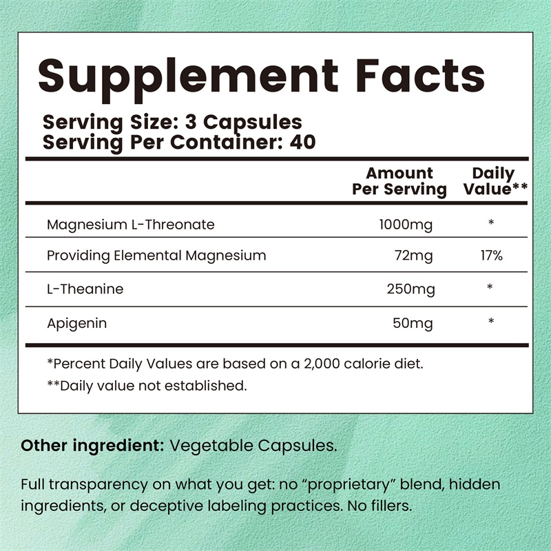 Magnesium L-Threonate Complex  - Magnesium Glycinate Capsule recension och pris