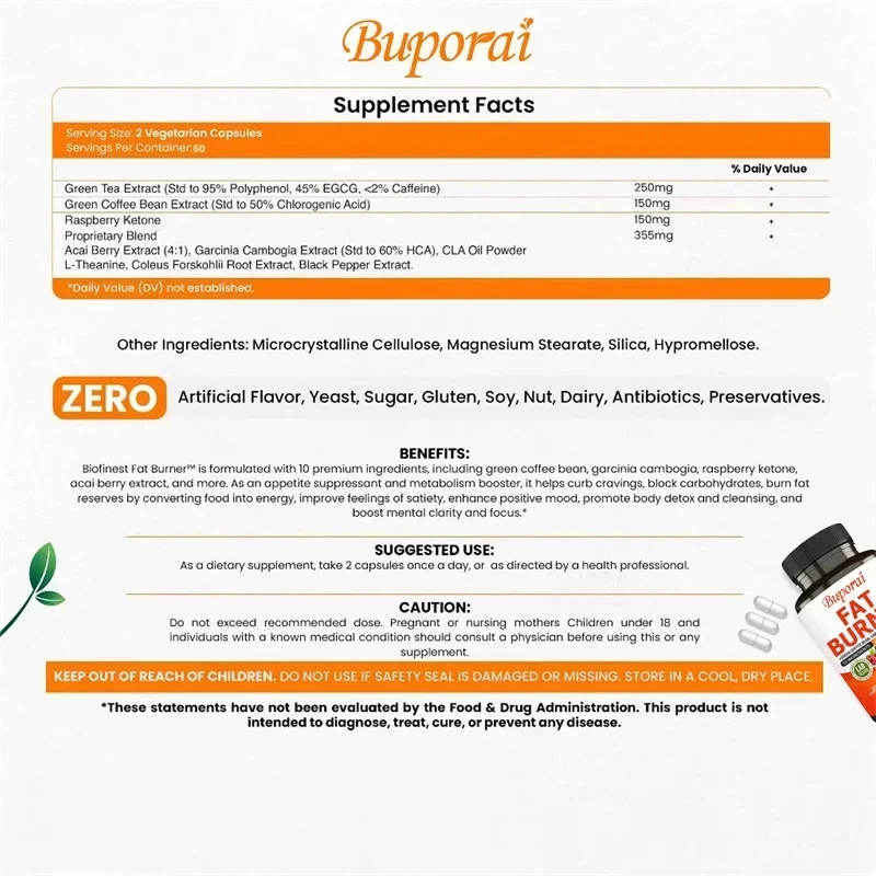Fat Burner Capsules - Healthy  - Green Tea Extract Fat recension och pris