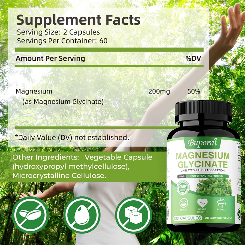 Magnesium Glycinate - Helps wi - Magnesium Glycinate Capsule recension och pris