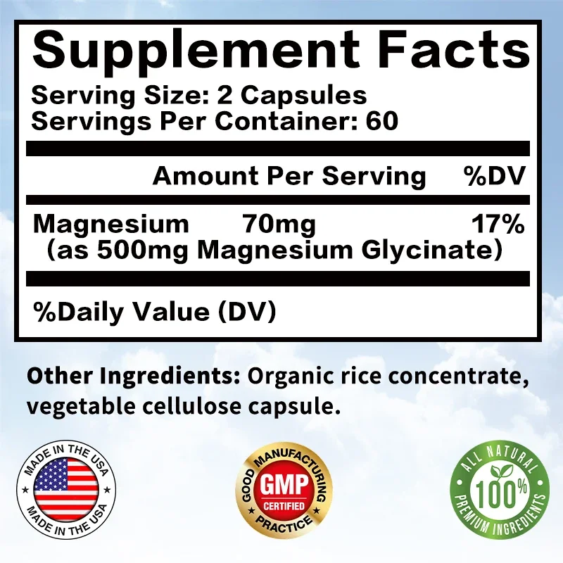 Magnesium Glycinate 500mg - Hi - Magnesium Glycinate Capsule recension och pris