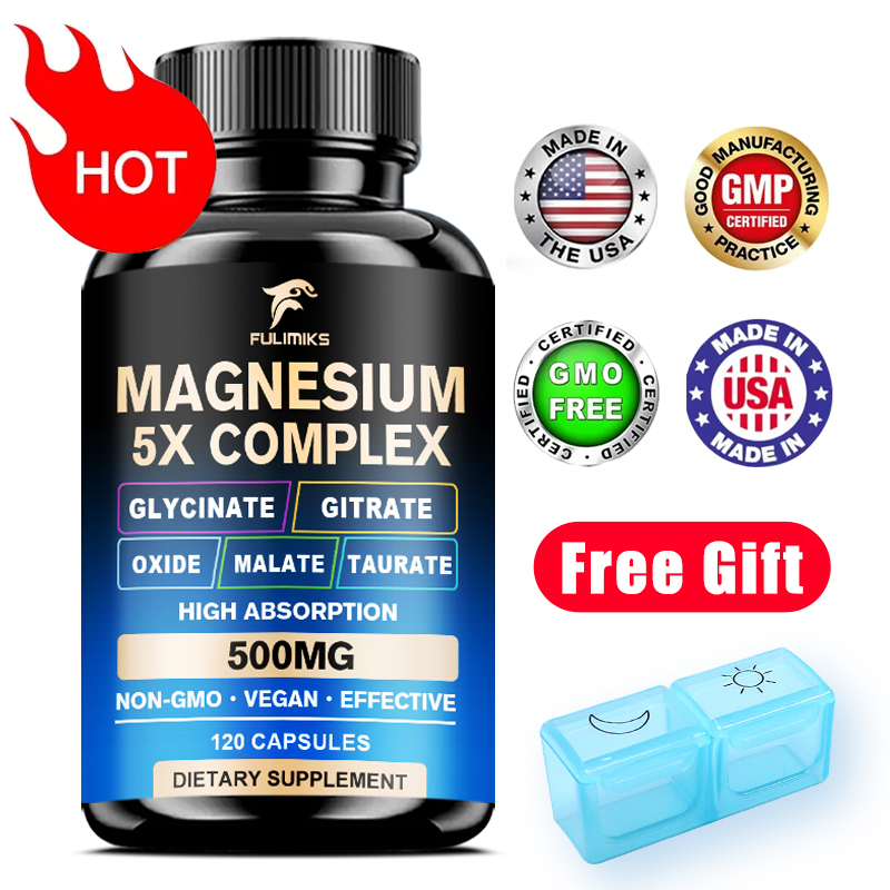 Magnesium Pills Supplement 5 i - Magnesium Glycinate Capsule recension och pris