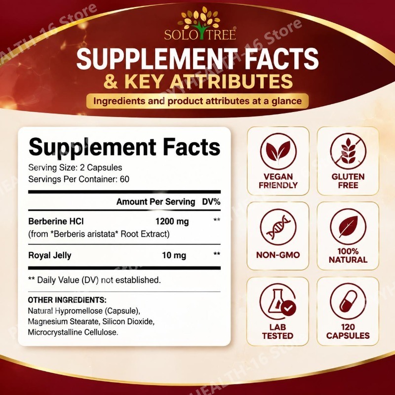 Berberine Capsules 1200mg Per  - Berberine Hcl Capsule recension och pris